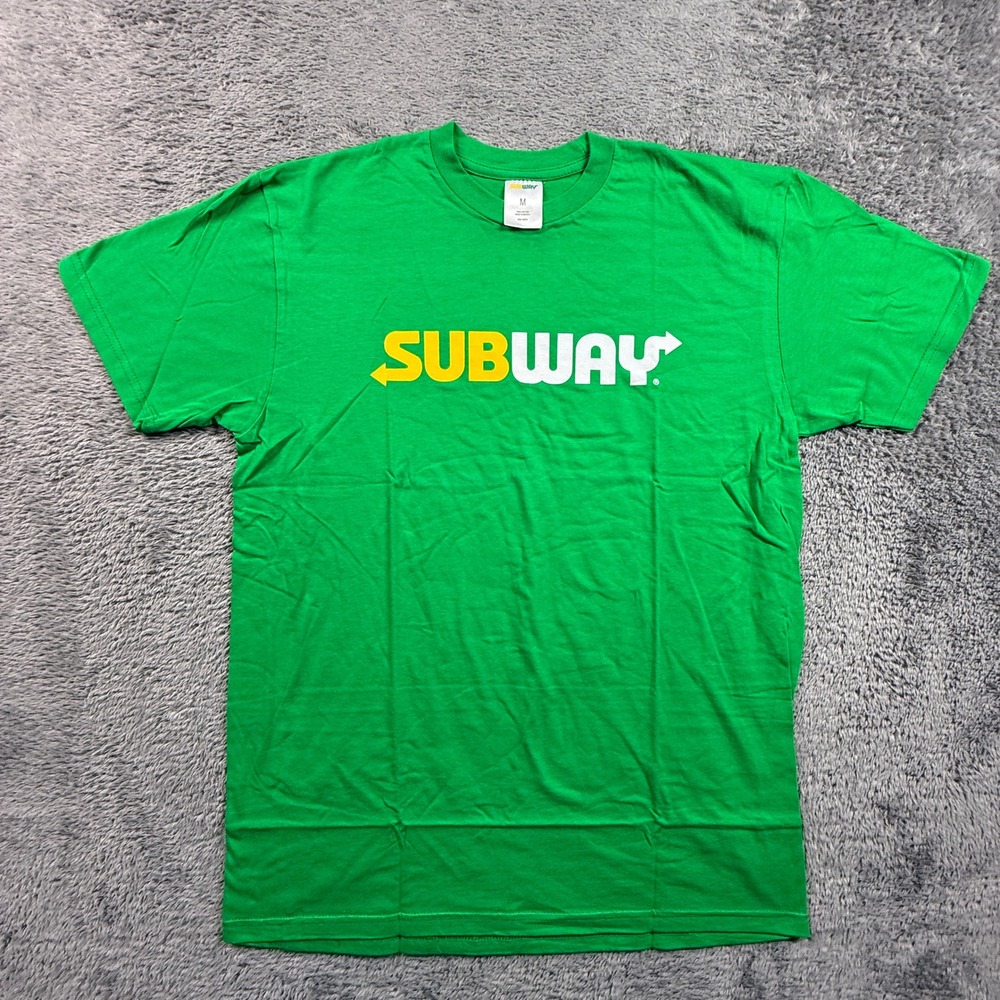 Subway T-Shirt Mens M Green New Employee Logo Graphic Short Sleeve Crew Neck